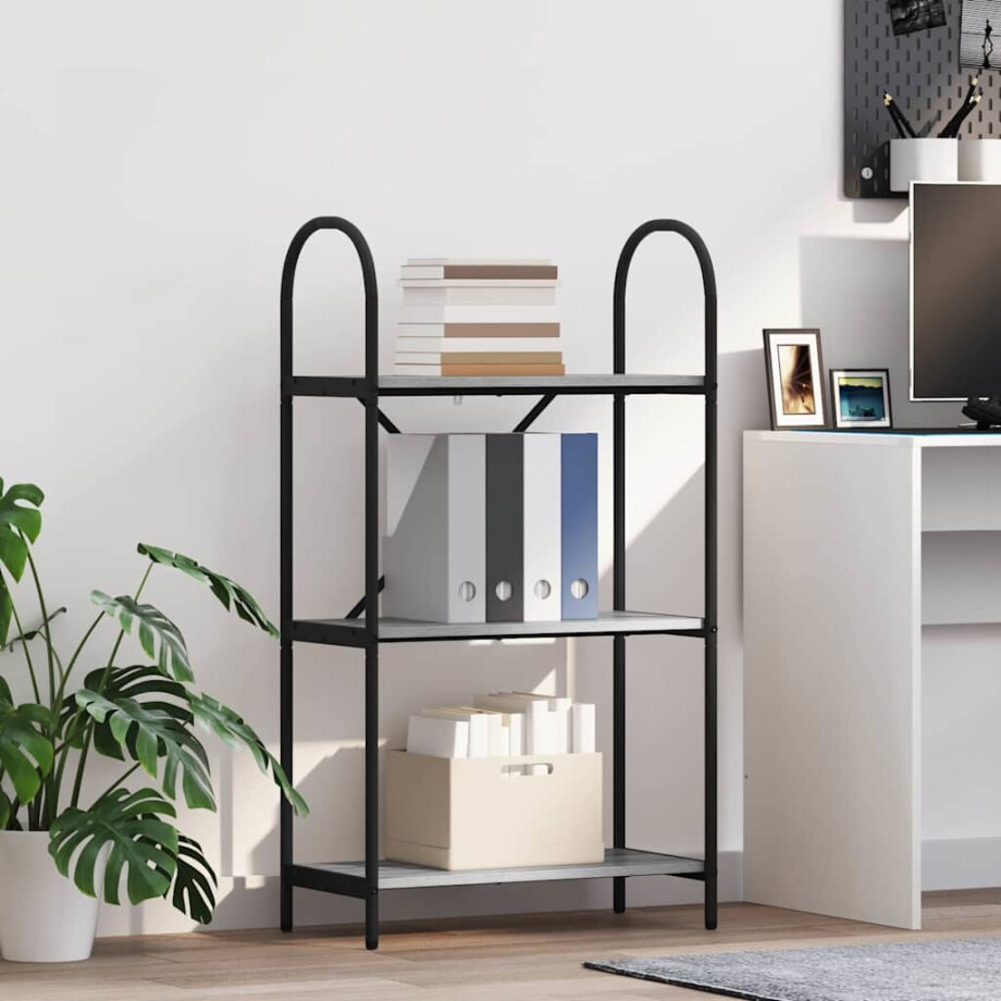 vidaXL Boekenkast Grijs Sonoma 60 x 30 x 109 cm Bewerkt hout afbeelding 1