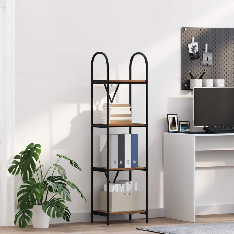 vidaXL Boekenkast Oudhout 40 x 30 x 146 cm Bewerkt hout afbeelding 1