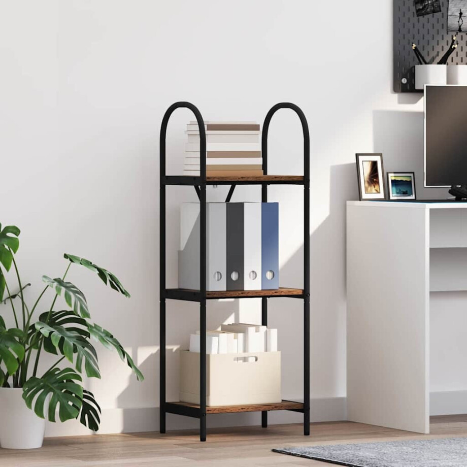 vidaXL Boekenkast Oudhout 40 x 30 x 109 cm Bewerkt hout afbeelding 1