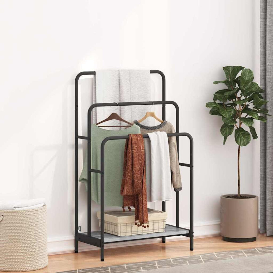 vidaXL Kledingrek Grijs Sonoma 60 x 30 x 100,5 cm Bewerkt hout afbeelding 1