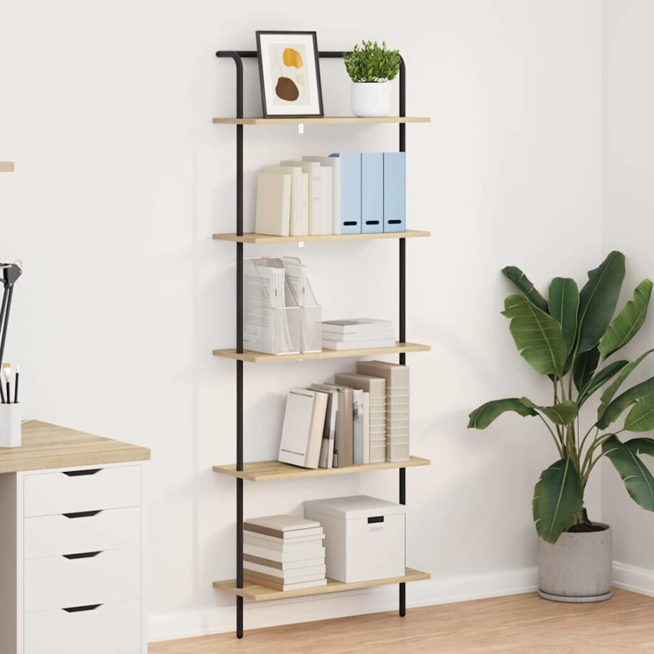 vidaXL Boekenkast Sonoma Eiken 60 x 24 x 168 cm Bewerkt hout afbeelding 1