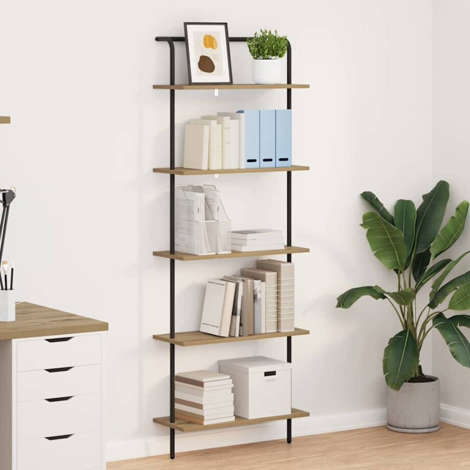 vidaXL Boekenkast Artisan Eiken 60 x 24 x 168 cm Bewerkt hout afbeelding 1