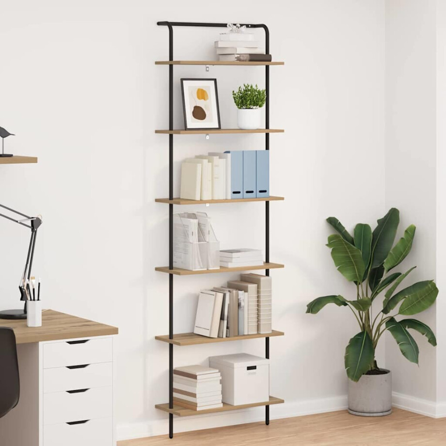 vidaXL Boekenkast artisanaal eikenkleurig 60 x 24 x 203 cm afbeelding 1