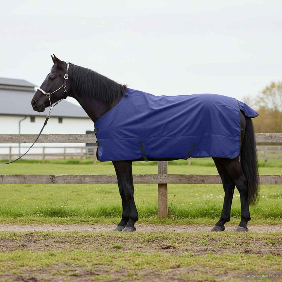 vidaXL Paardendeken Donkergroen en Zwart 145 cm Polyester afbeelding 1