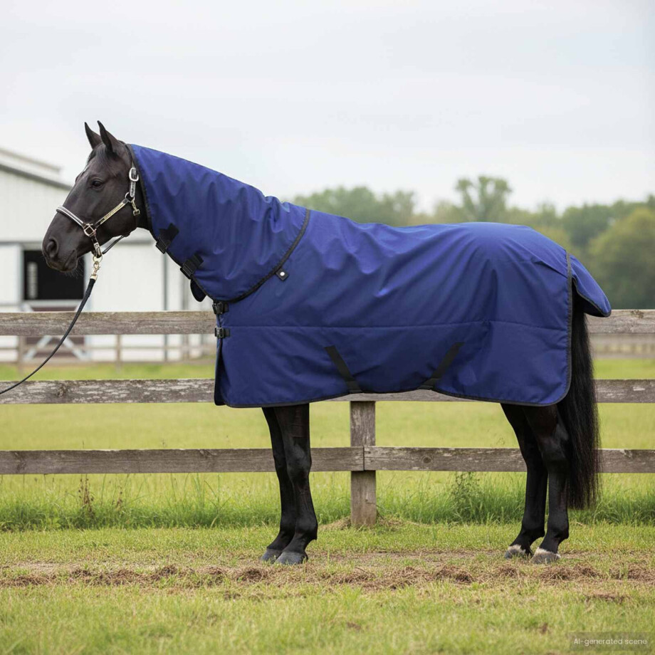 vidaXL Paardendeken Donkergroen en Zwart 105 cm Polyester afbeelding 1