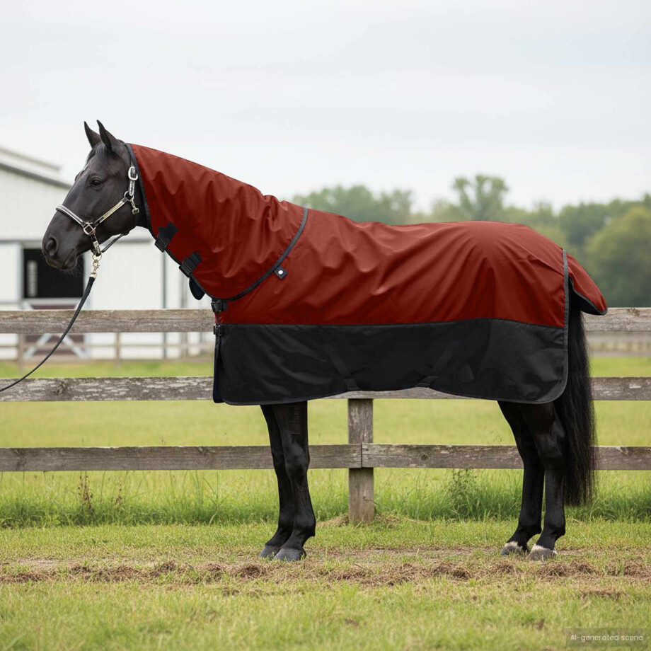 vidaXL Paardendeken Donkergroen en Zwart 75 cm Polyester afbeelding 1