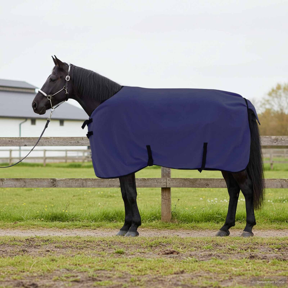 vidaXL Paardendeken Marineblauw 105 cm Polyester vidaXL Paardendeken Marineblauw 105 cm Polyester afbeelding 1