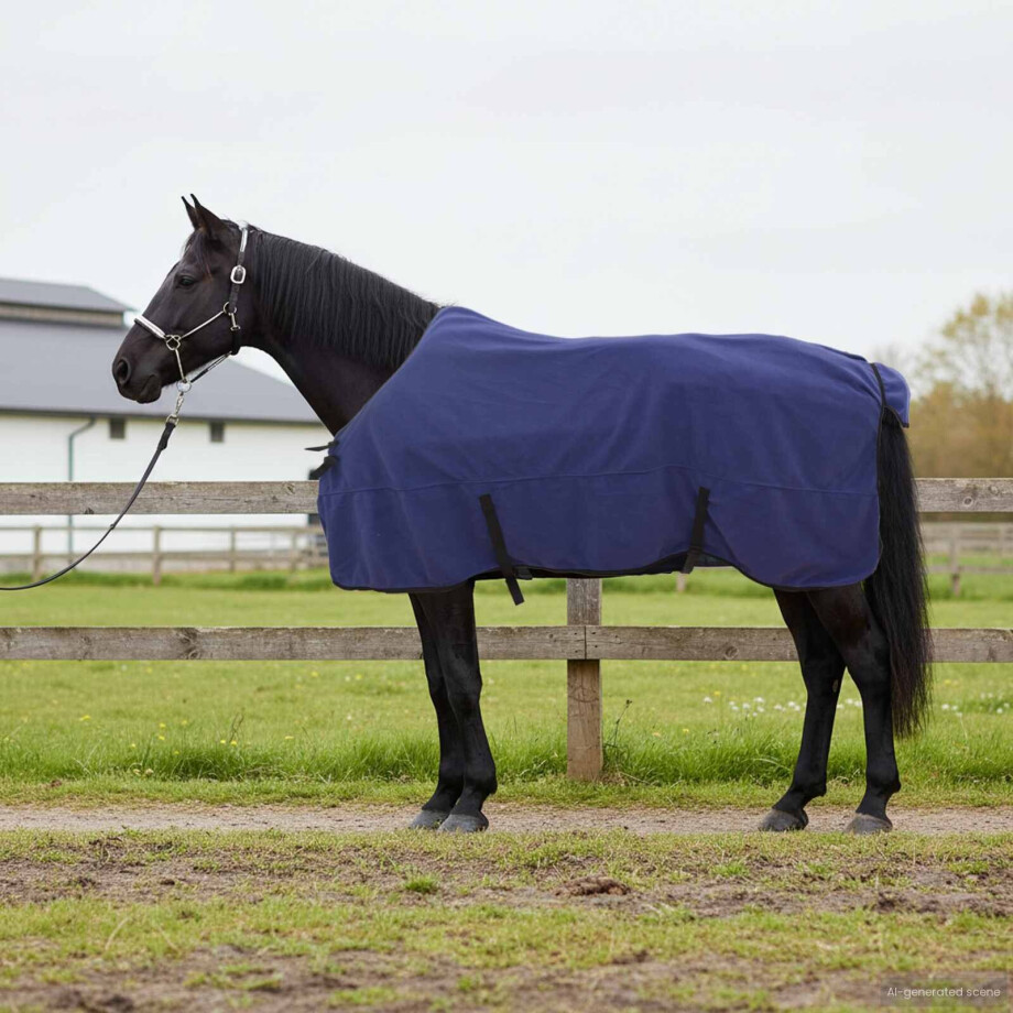 vidaXL Paardendeken Marineblauw 135 cm Polyester vidaXL Paardendeken Marineblauw 135 cm Polyester afbeelding 1