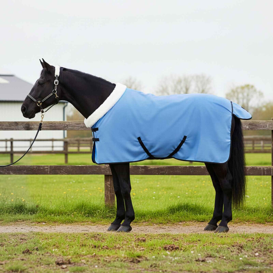 vidaXL Paardendeken Volledige Aqua 85 cm Polar fleece afbeelding 1
