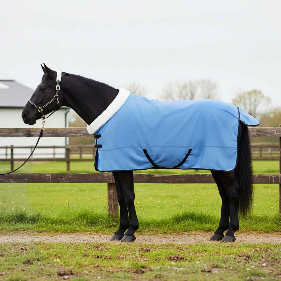 vidaXL Paardendeken Volledige Aqua 125 cm Polar fleece afbeelding 1