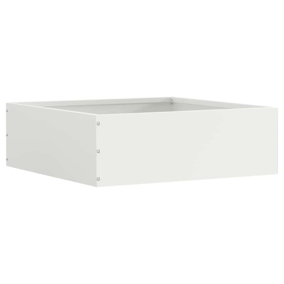 vidaXL Tuinrand Wit 40 x 40 x 13 cm Staal afbeelding 1