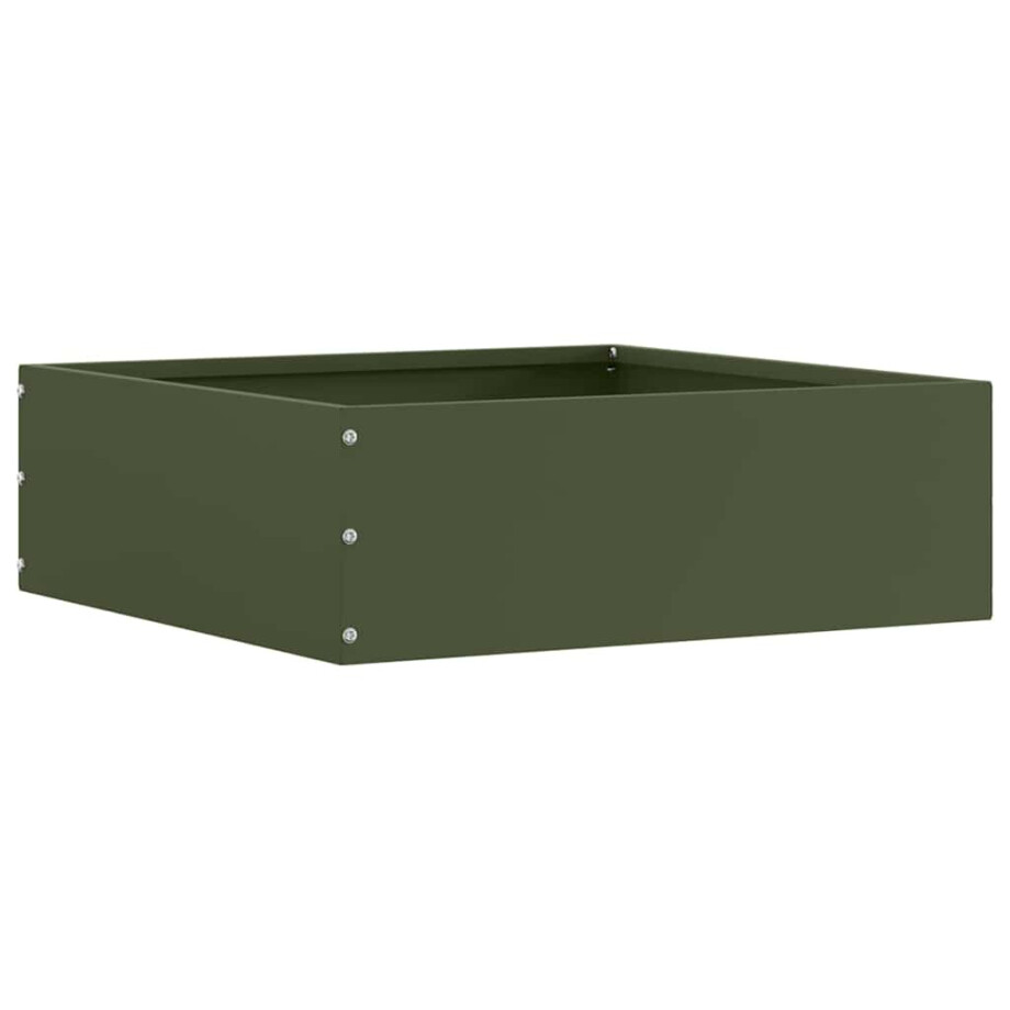 vidaXL Tuinrand Olijf Groen 40 x 40 x 13 cm Staal afbeelding 1