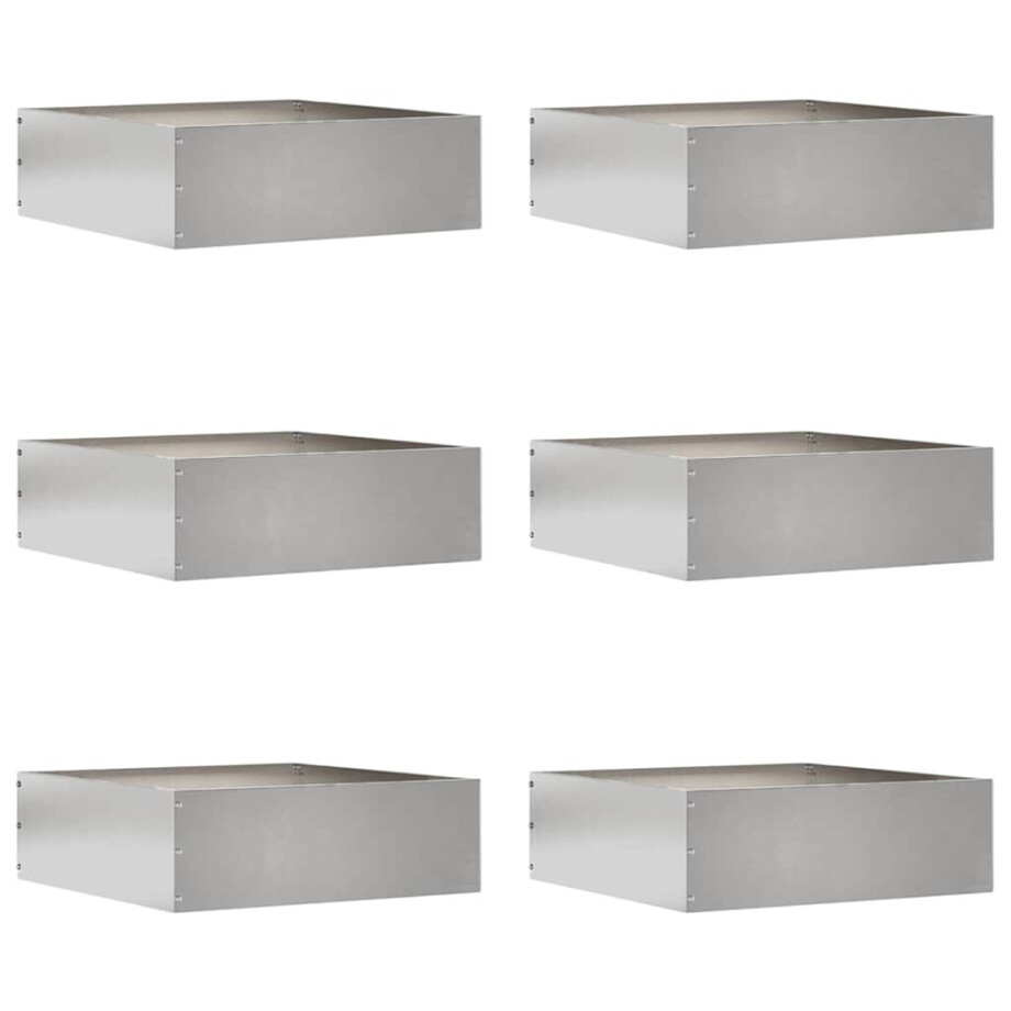 vidaXL Tuinrand 6 pcs Zilver 40 x 40 x 13 cm Roestvrij staal vidaXL Tuinrand 6 pcs Zilver 40 x 40 x 13 cm Roestvrij staal afbeelding 1