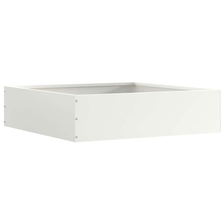 vidaXL Tuinrand Wit 50 x 50 x 13 cm Staal afbeelding 1