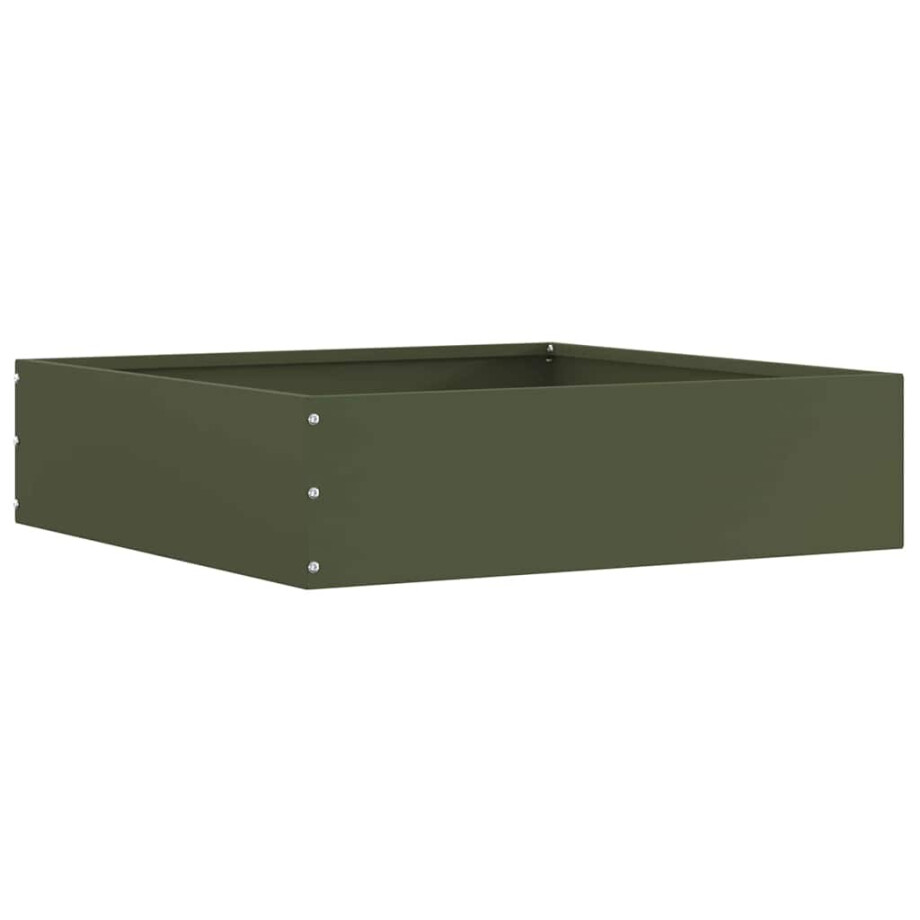 vidaXL Tuinrand Olijfgroen 50 x 50 x 13 cm Staal vidaXL Tuinrand Olijfgroen 50 x 50 x 13 cm Staal afbeelding 1