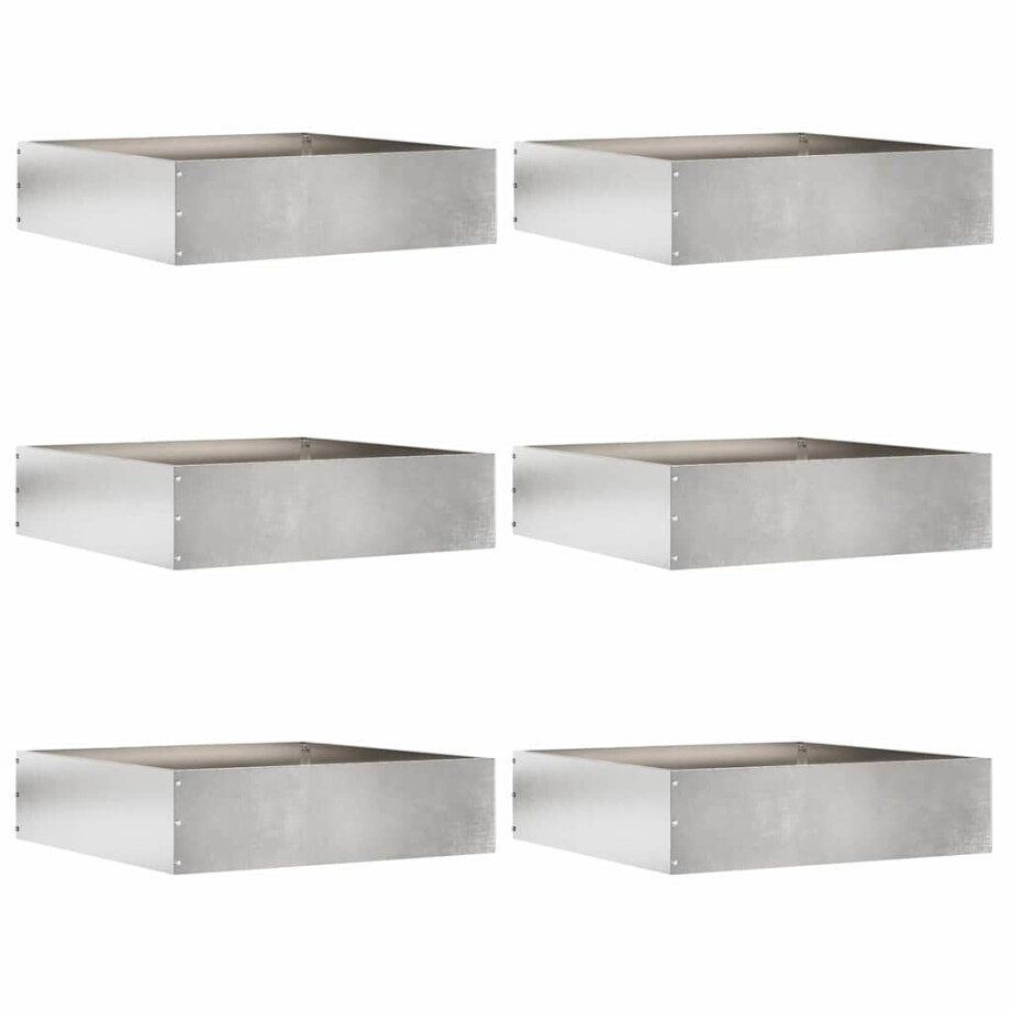 vidaXL Tuinrand 6 pcs Zilver 50 x 50 x 13 cm Roestvrij staal vidaXL Tuinrand 6 pcs Zilver 50 x 50 x 13 cm Roestvrij staal afbeelding 1