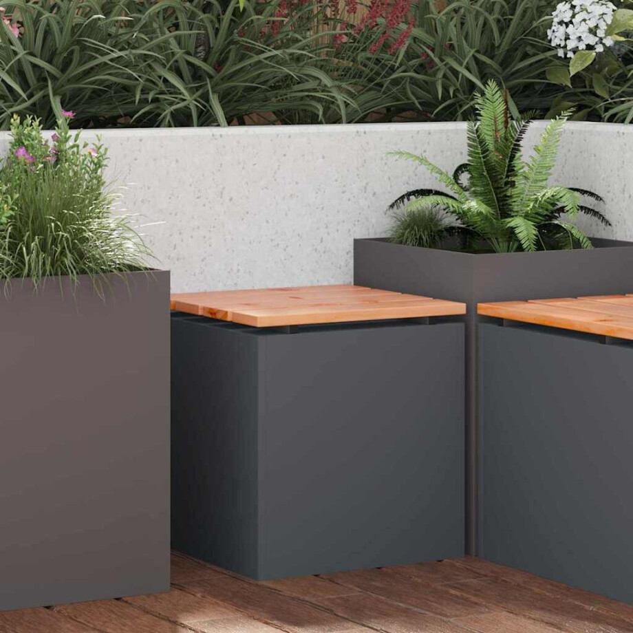 vidaXL Tuinbank Antraciet 40 x 40 x 43 cm Staal vidaXL Tuinbank Antraciet 40 x 40 x 43 cm Staal afbeelding 1