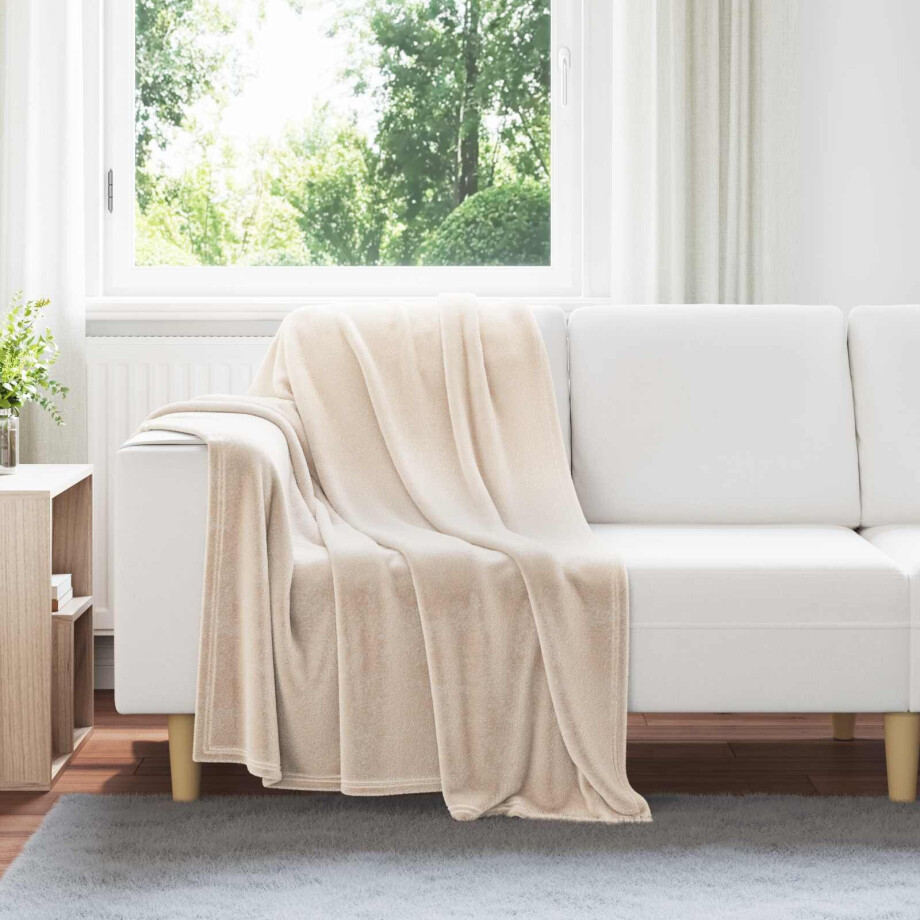 vidaXL Kleden 6 pcs Beige 130 x 150 cm Fleece afbeelding 1