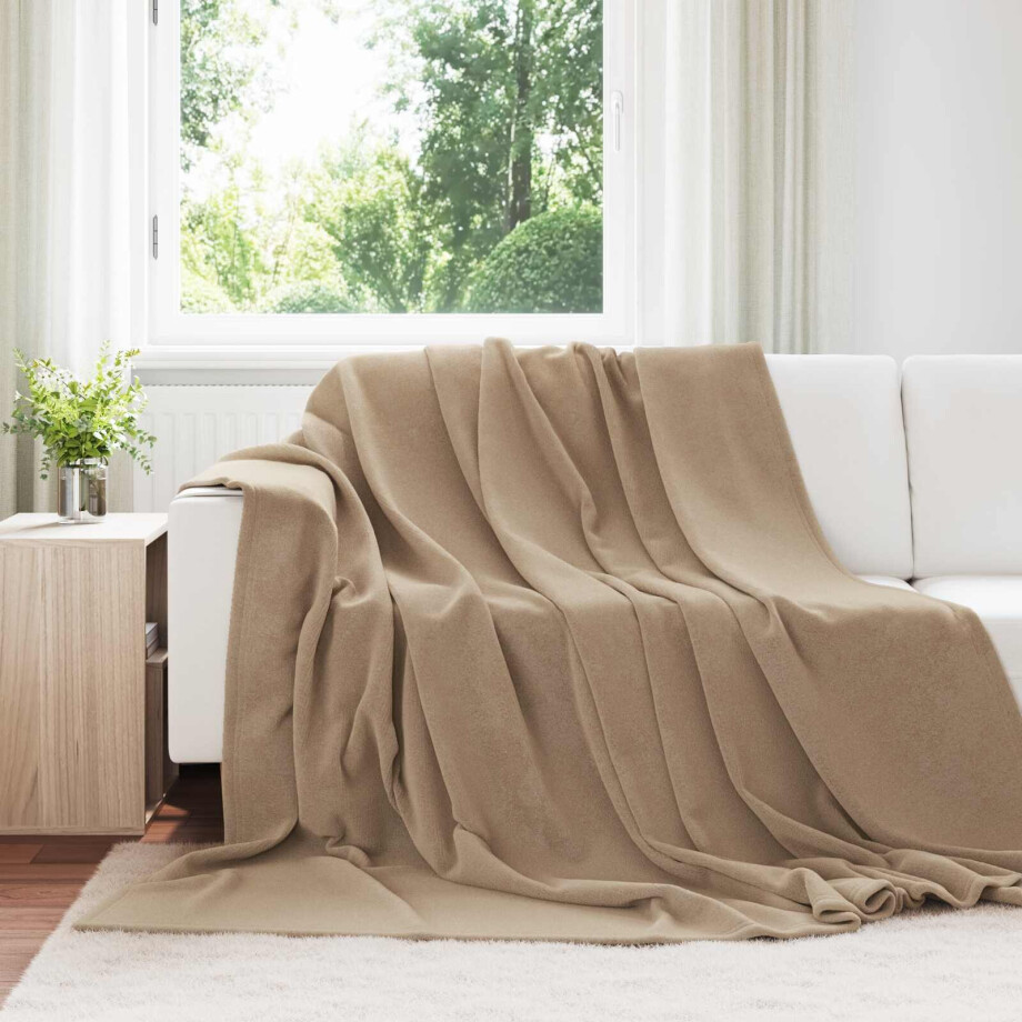 vidaXL Kleden 6 pcs Kameel 220 x 240 cm Fleece afbeelding 1