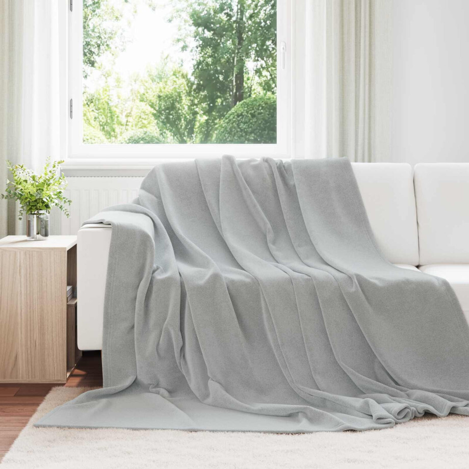 vidaXL Kleden 6 pcs Grijs 220 x 240 cm Fleece afbeelding 1