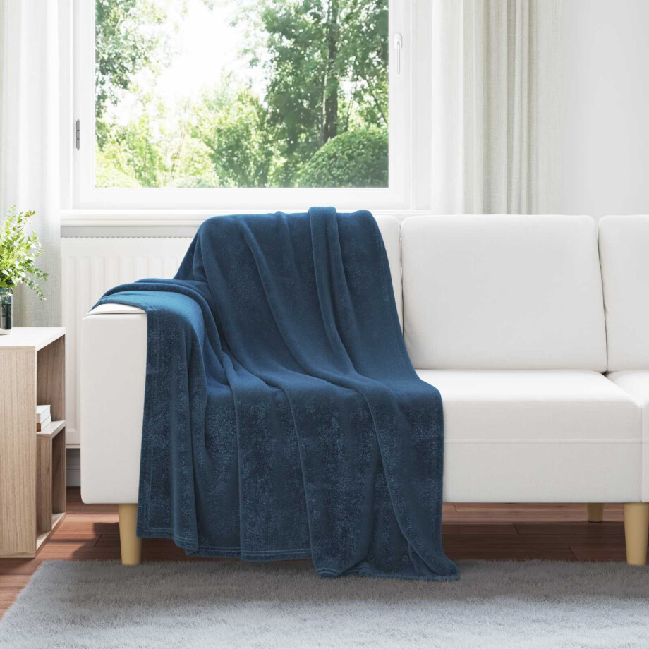 vidaXL Kleden 6 pcs Marineblauw 130 x 150 cm Fleece afbeelding 1