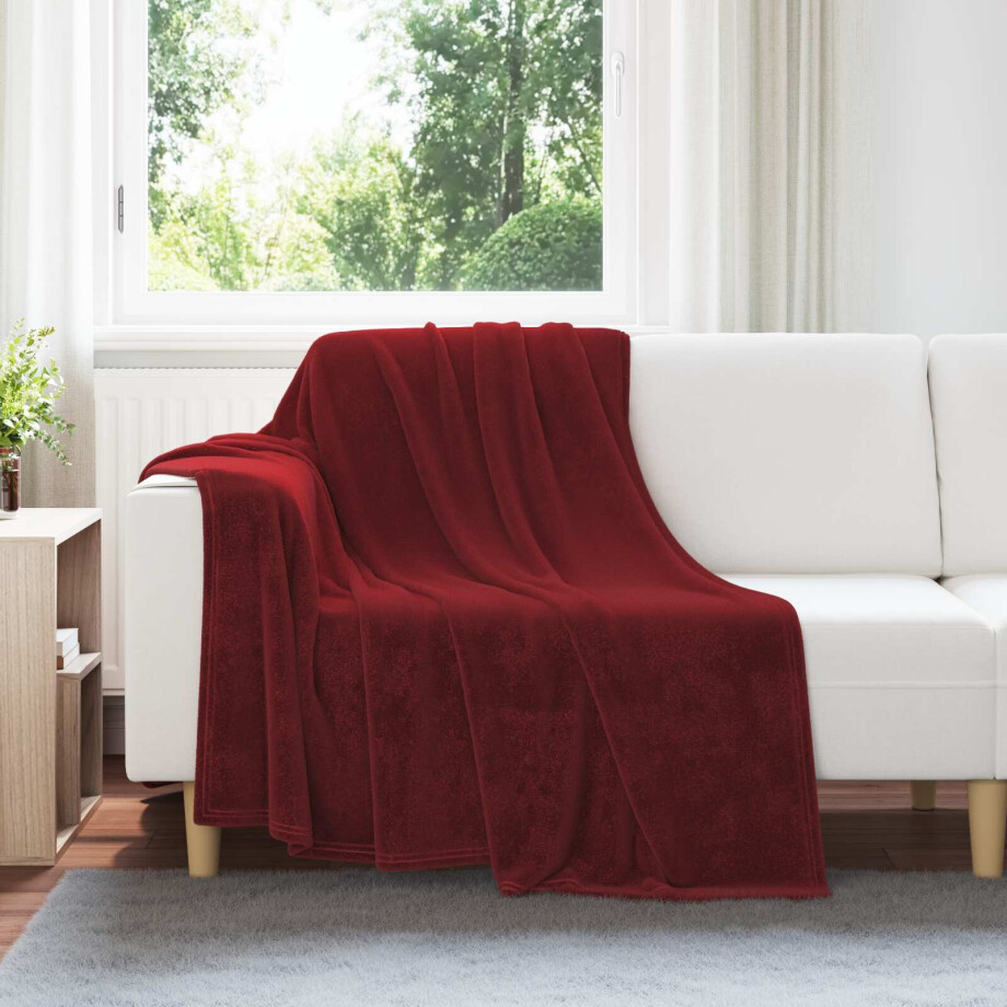 vidaXL Kleden 6 pcs Bordeaux Rood 150 x 200 cm Fleece afbeelding 1