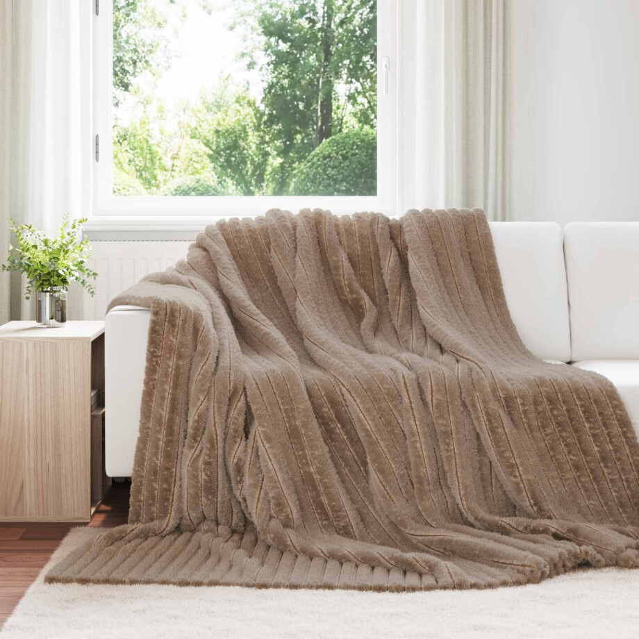 vidaXL Kleden 6 pcs Kameel 240 x 220 cm Fleece afbeelding 1