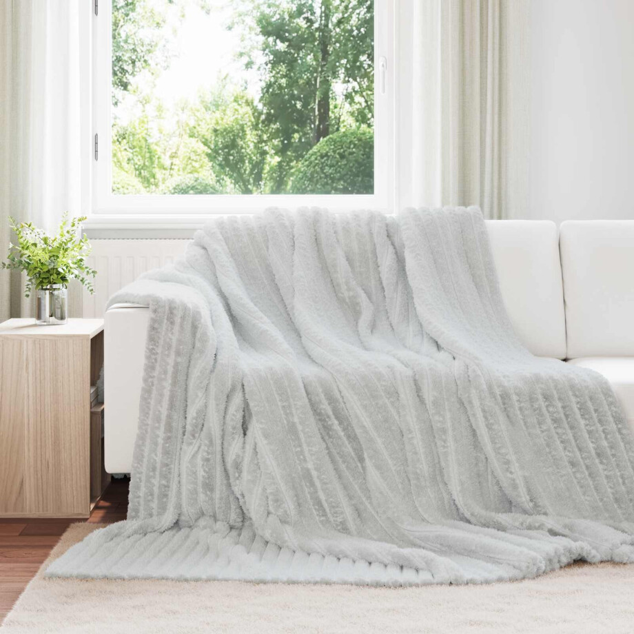 vidaXL Kleden 6 pcs Grijs 240 x 220 cm Fleece afbeelding 1