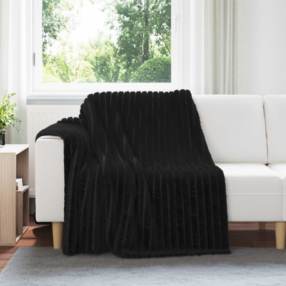 vidaXL Kleden 6 pcs Zwart 200 x 150 cm Fleece afbeelding 1