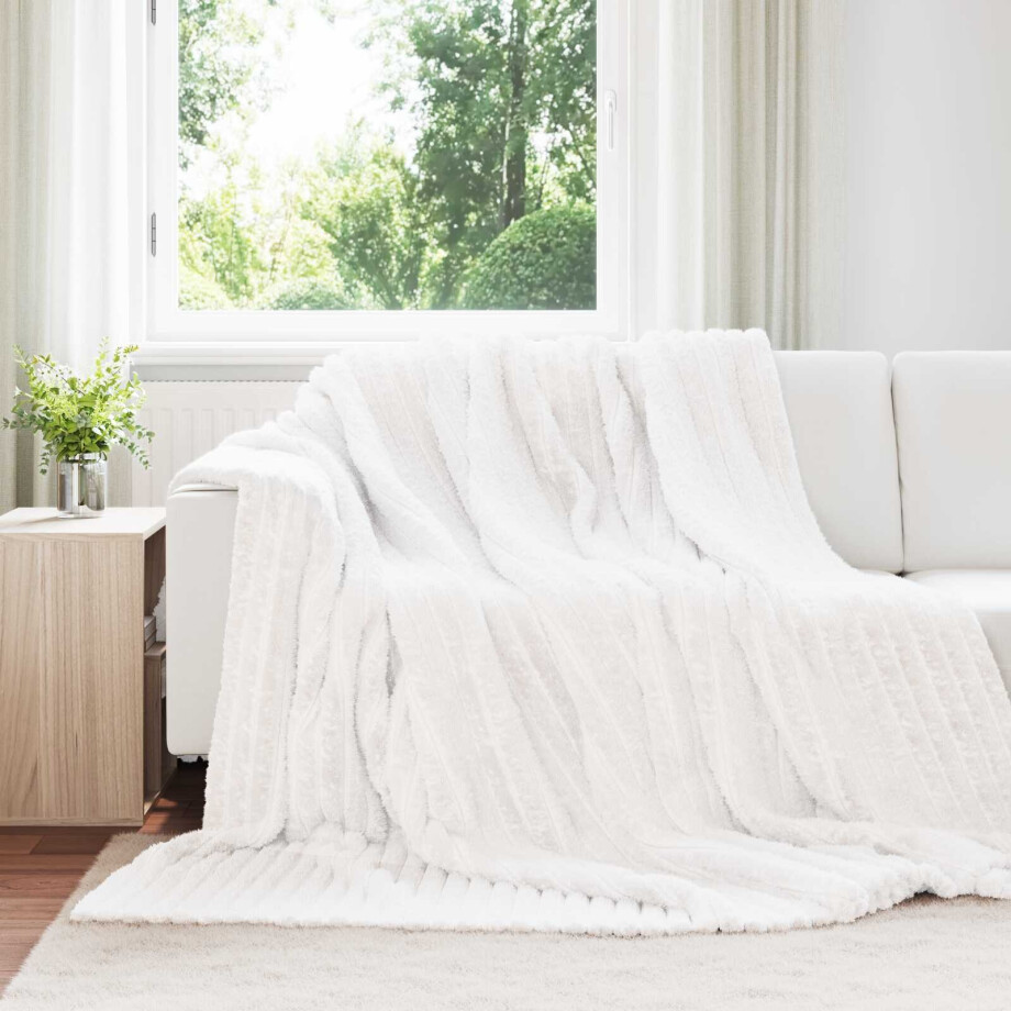 vidaXL Kleden 6 pcs Wit 270 x 240 cm Fleece afbeelding 1