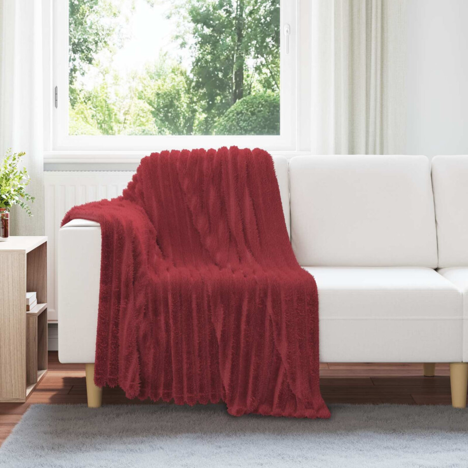 vidaXL Kleden 6 pcs Bordeaux Rood 150 x 130 cm Fleece afbeelding 1