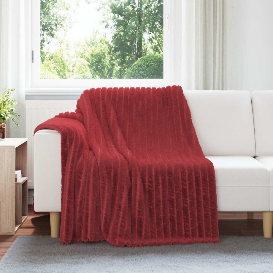 vidaXL Kleden 6 pcs Bordeaux Rood 200 x 150 cm Fleece afbeelding 1