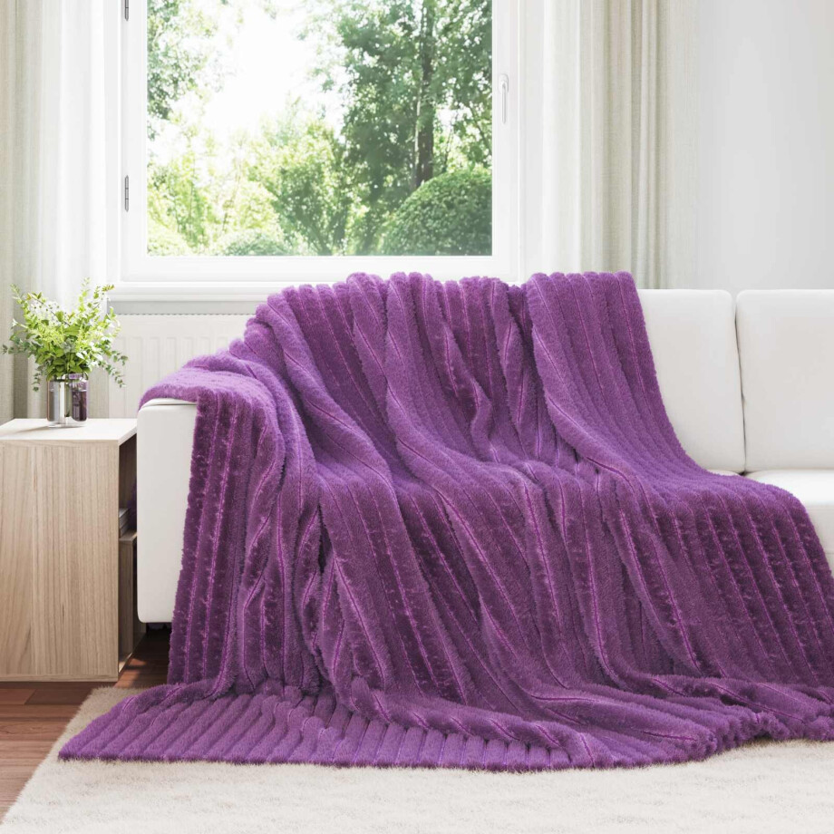 vidaXL Kleden 6 pcs Paars 240 x 220 cm Fleece afbeelding 1