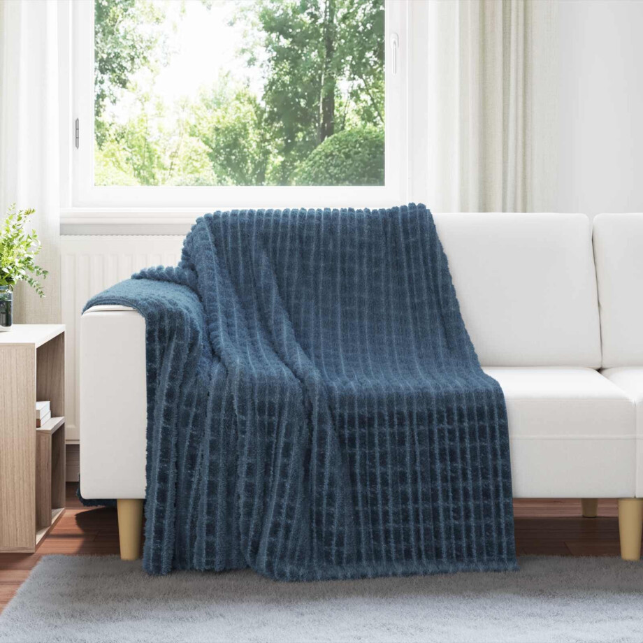 vidaXL Gooi Deken Marineblauw 200 x 150 cm Fleece vidaXL Gooi Deken Marineblauw 200 x 150 cm Fleece afbeelding 1