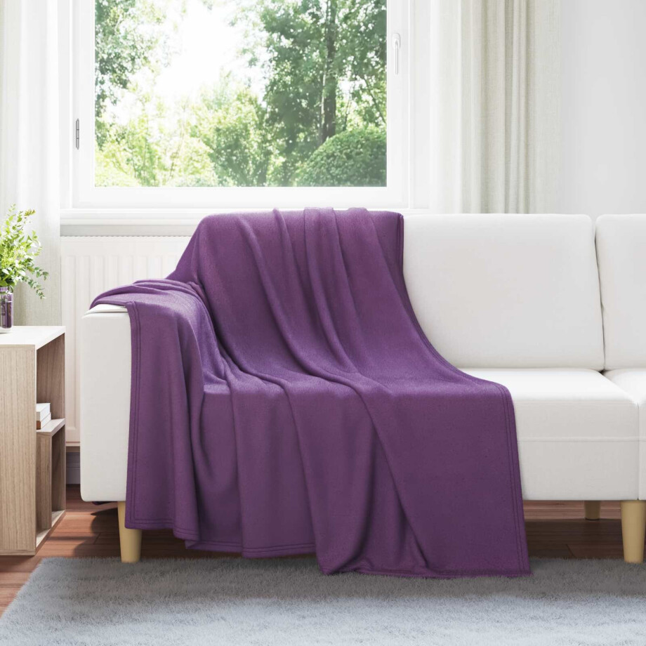 vidaXL Gooi Deken Paars 200 x 150 cm Fleece afbeelding 1