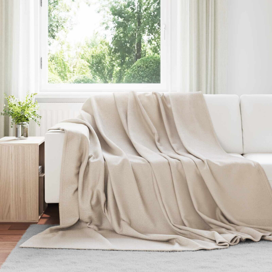 vidaXL Kleden 6 pcs Beige 270 x 240 cm Fleece afbeelding 1