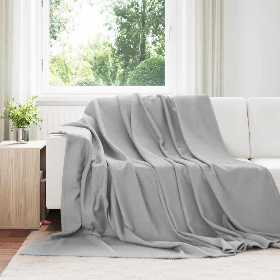vidaXL Kleden 6 pcs Grijs 240 x 220 cm Fleece afbeelding 1