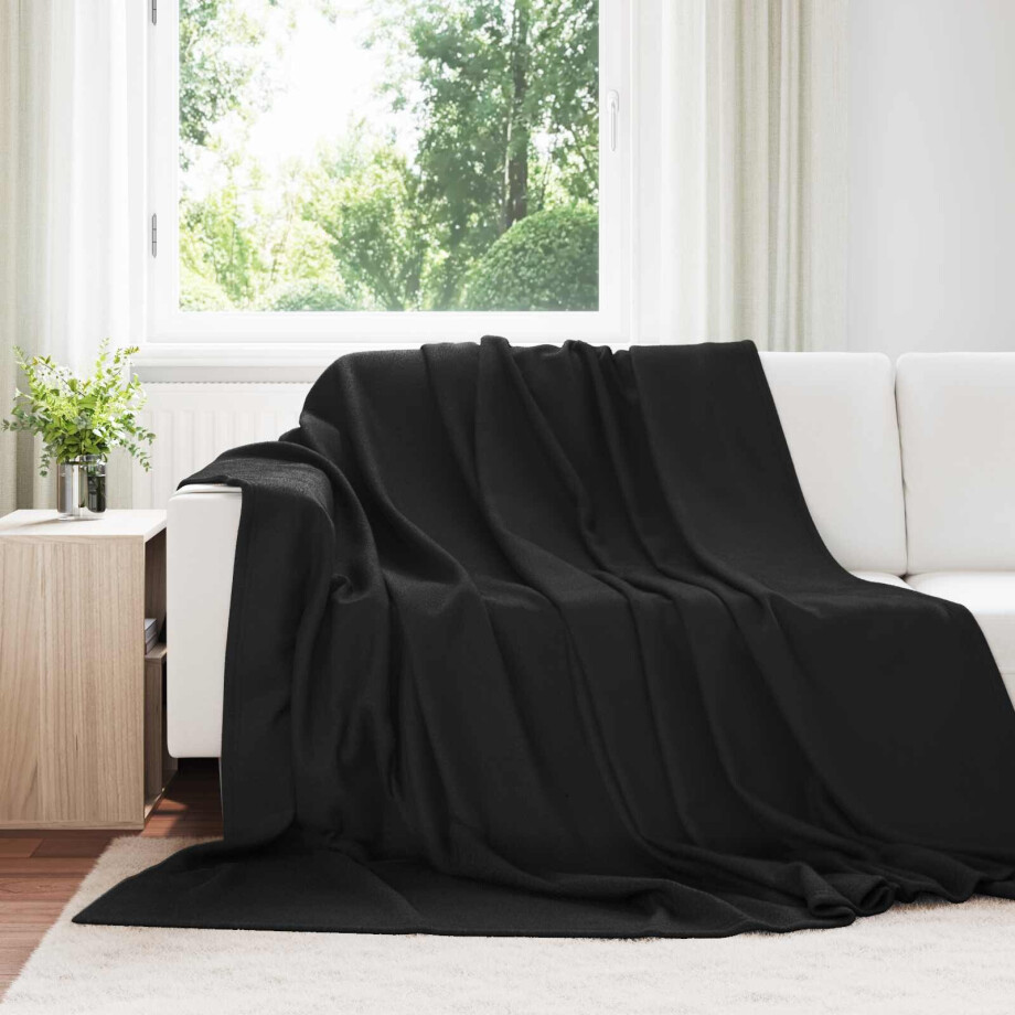 vidaXL Kleden 6 pcs Zwart 270 x 240 cm Fleece afbeelding 1