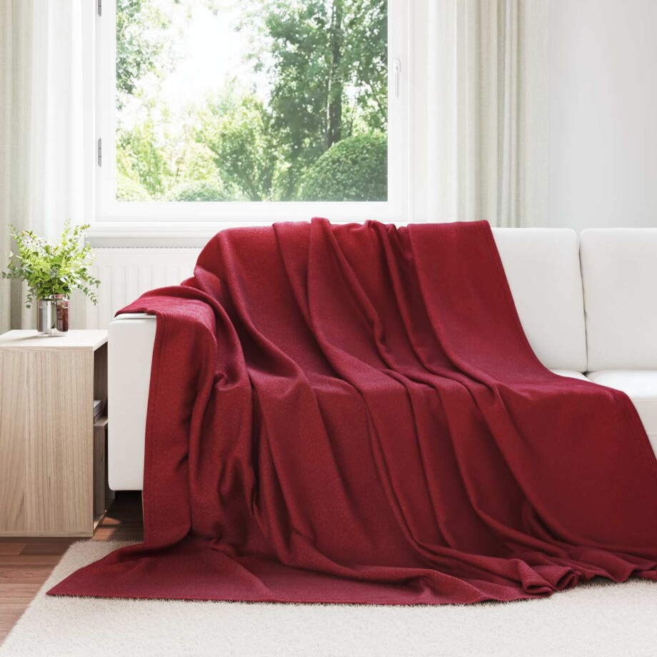 vidaXL Kleden 24 pcs Bordeaux Rood 240 x 220 cm Fleece afbeelding 1