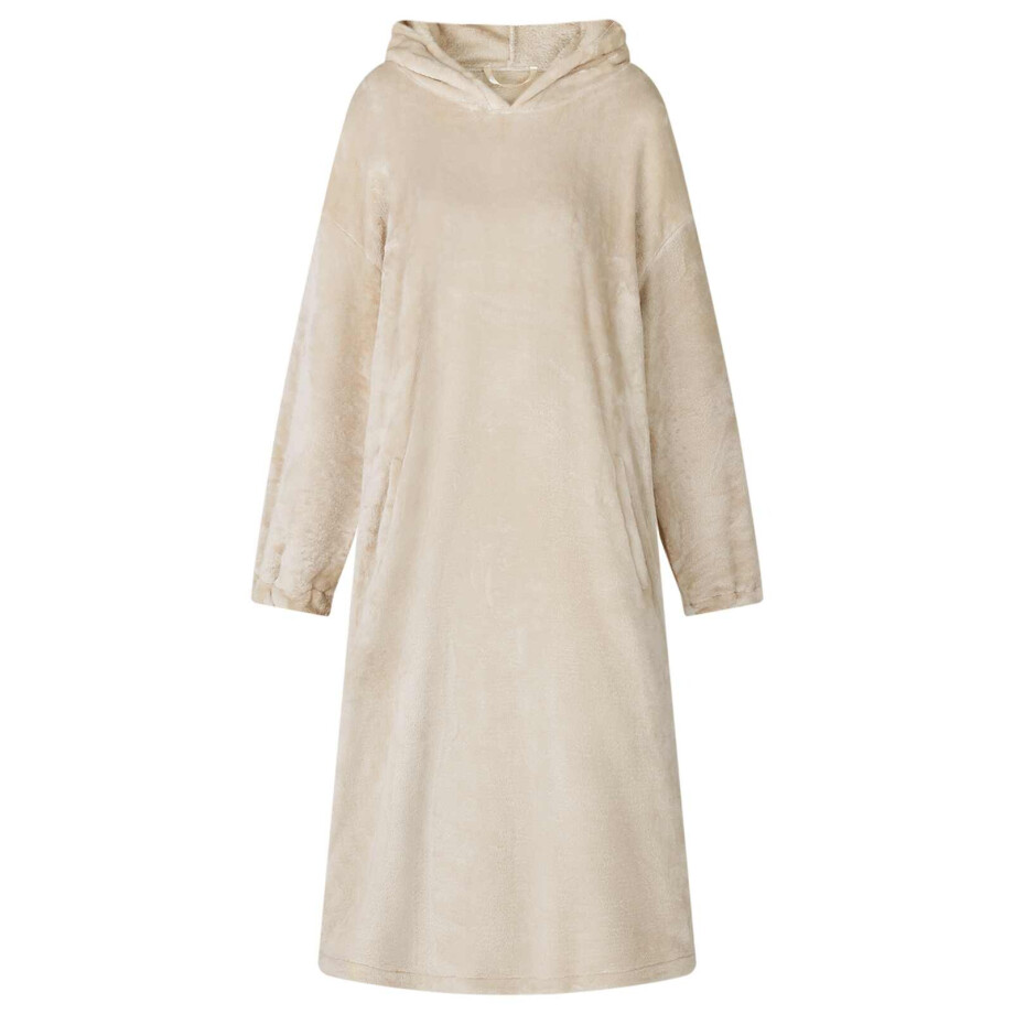 vidaXL Deken hoodie Beige m Flanel afbeelding 1