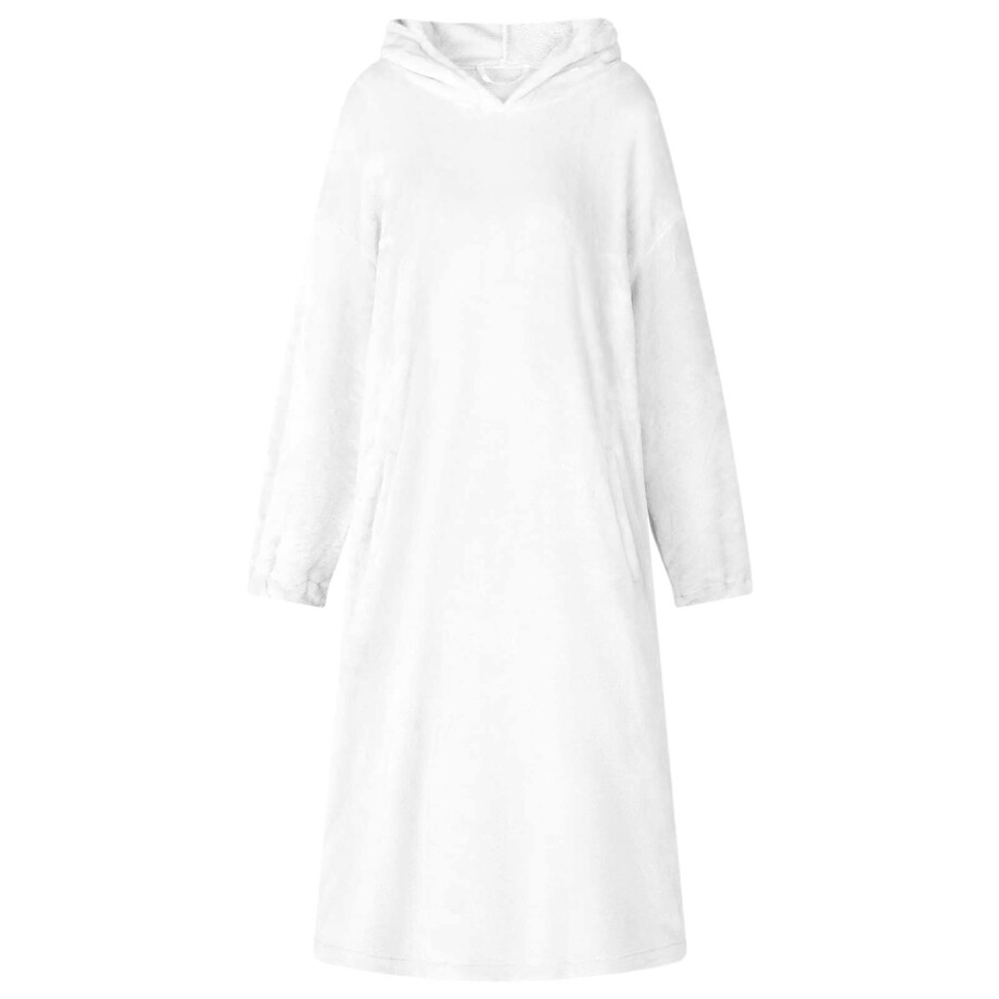 vidaXL Deken hoodie Wit s Flanel afbeelding 1