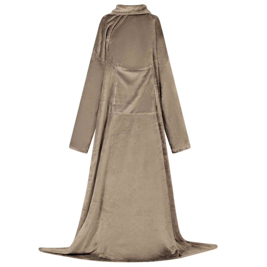 vidaXL Deken hoodie Kameel Flanel afbeelding 1