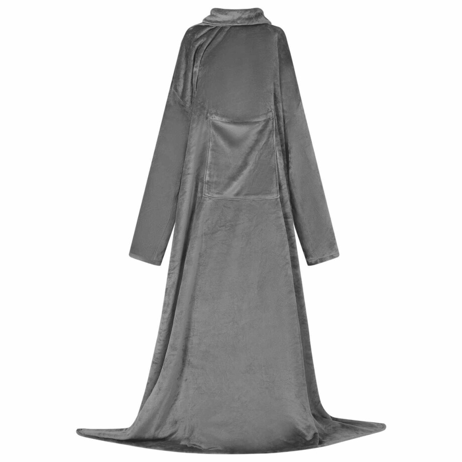 vidaXL Deken hoodie Donkergrijs Flanel afbeelding 1