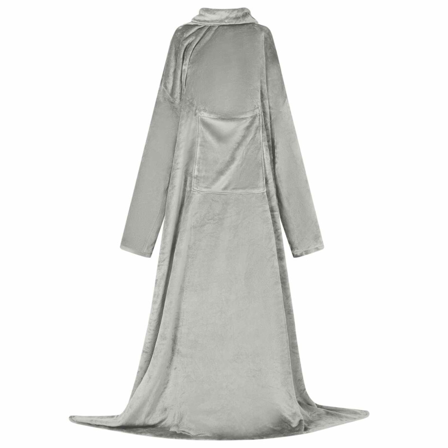 vidaXL Deken hoodie Grijs Flanel afbeelding 1