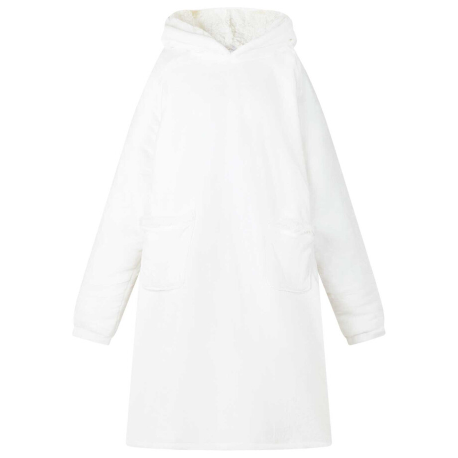 vidaXL Deken hoodie Wit L Fleece en Flanel afbeelding 1