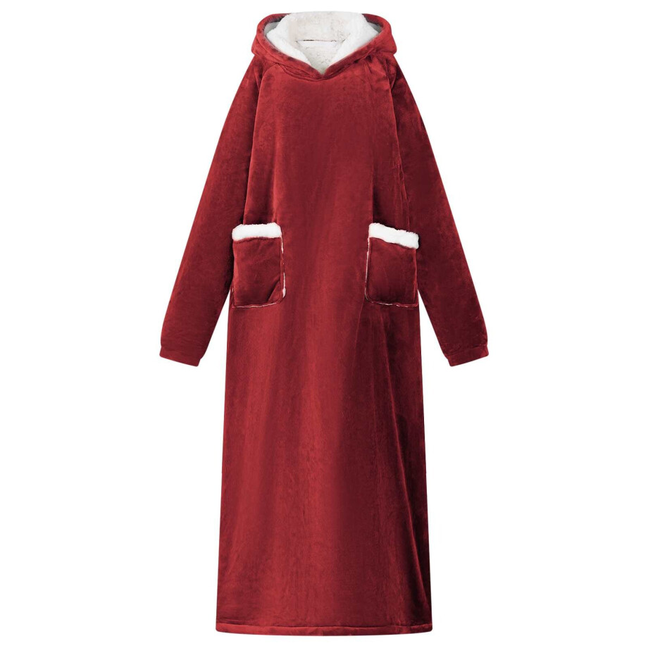 vidaXL Deken hoodie Bordeaux Rood M Fleece en Flanel afbeelding 1