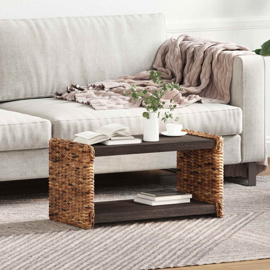 vidaXL Salontafel Naturel 70 x 35 x 35 cm Massief Mahoniehout afbeelding 1