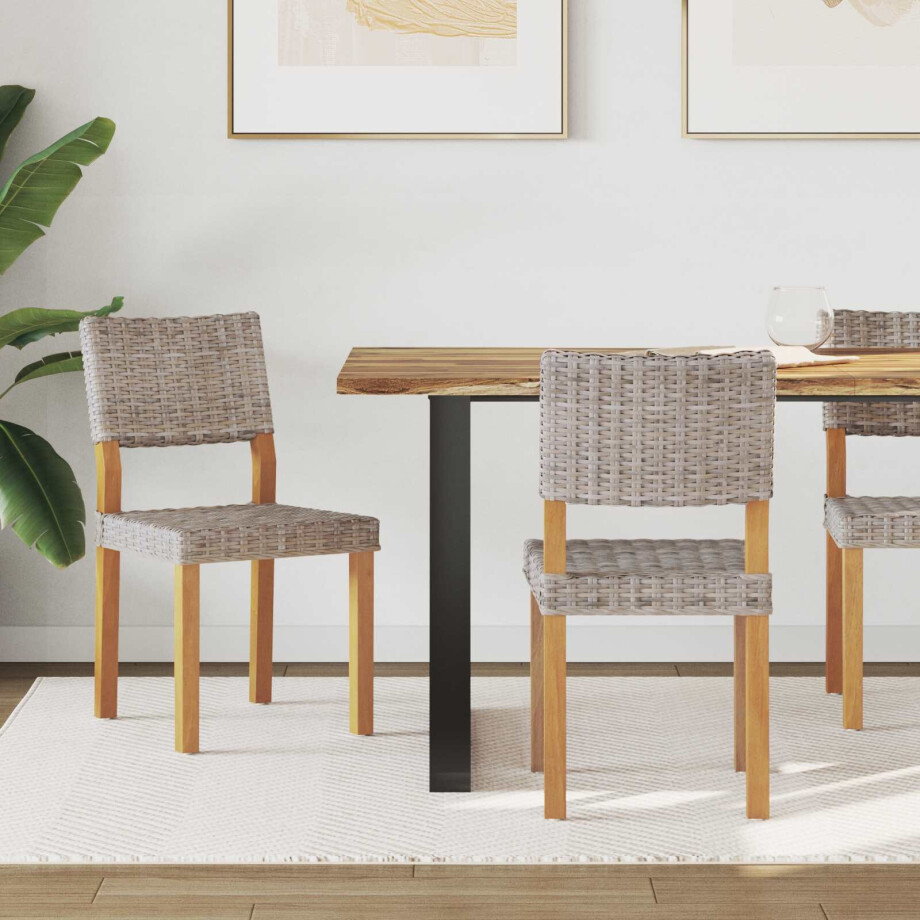 vidaXL Eetkamerstoel 2 pcs Kubu grijs 46 x 55 x 84 cm Kubu Rattan afbeelding 1