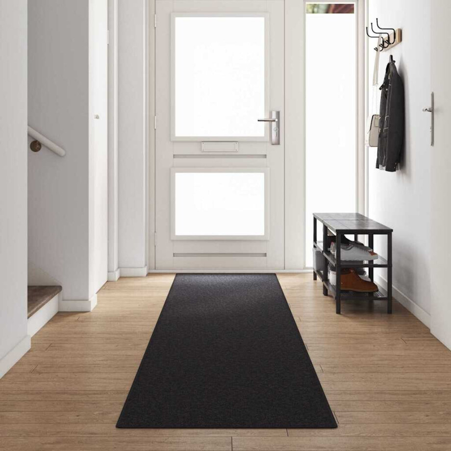 vidaXL Tapijt Loper Antraciet 80 x 500 cm 100% Polypropyleen afbeelding 1