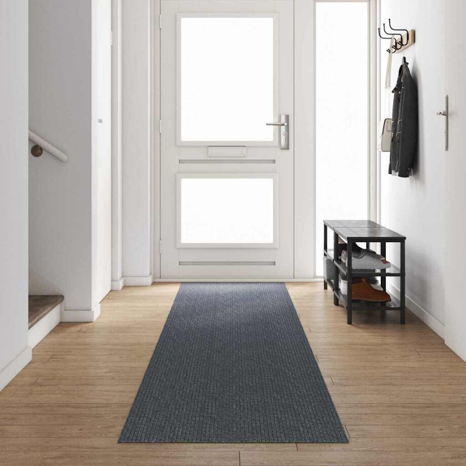 vidaXL Tapijt Loper Grijs 80 x 500 cm Stof vidaXL Tapijt Loper Grijs 80 x 500 cm Stof afbeelding 1